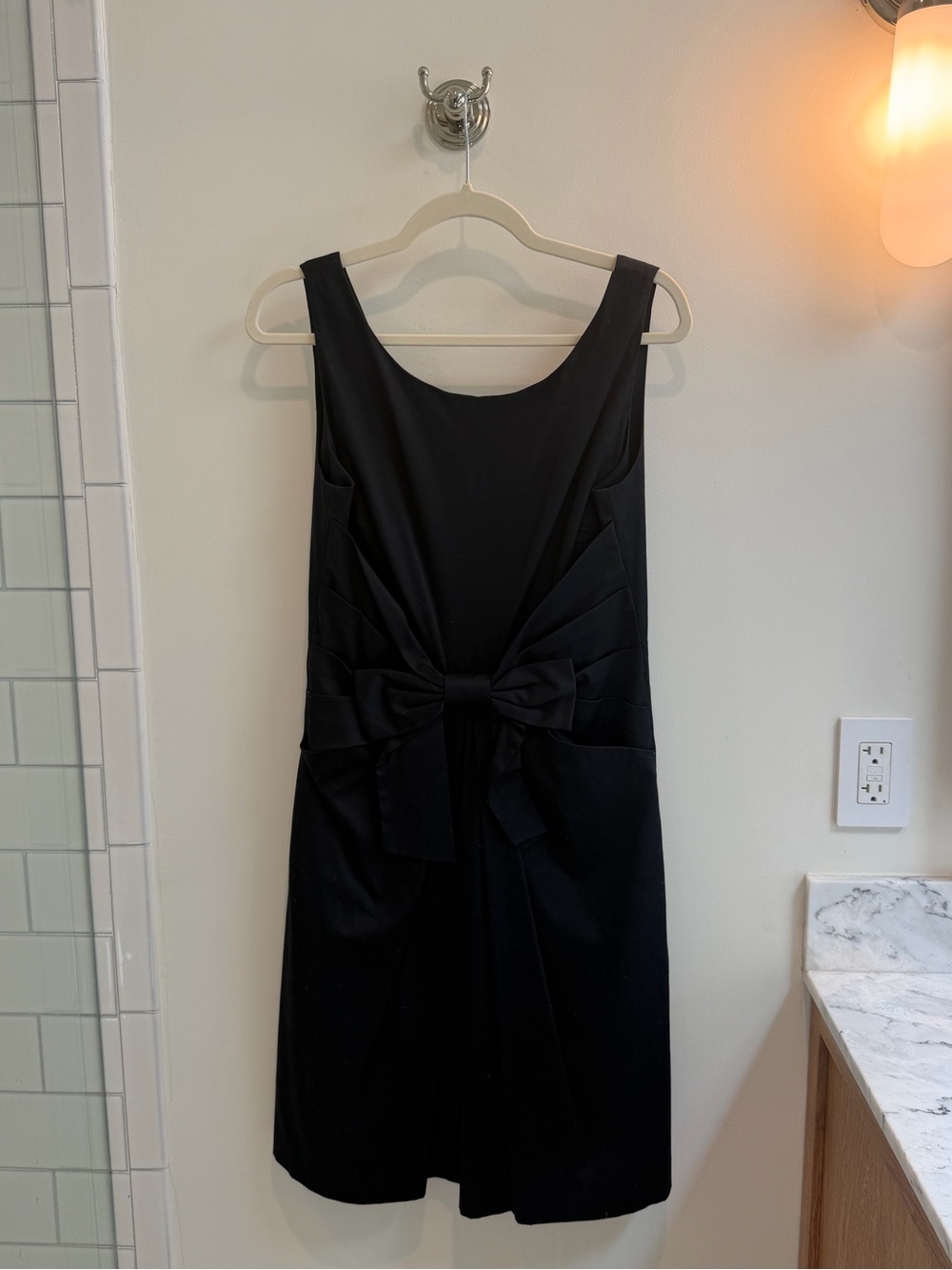 Kate Spade Black Sleeveless Bow-Front Mini Dress
